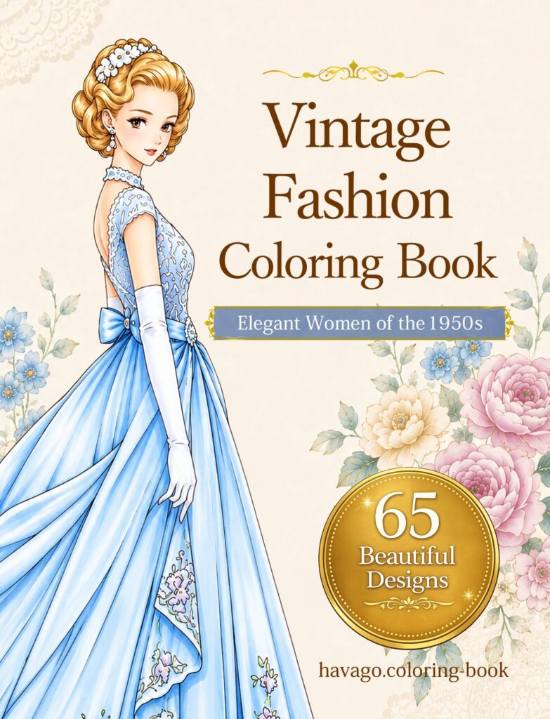 Vintage Fashion Coloring Book | Coloring-books.Havago