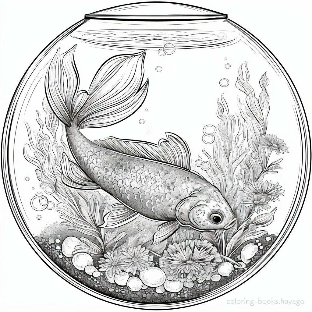 美しい魚 大人の塗り絵 | ハバゴ