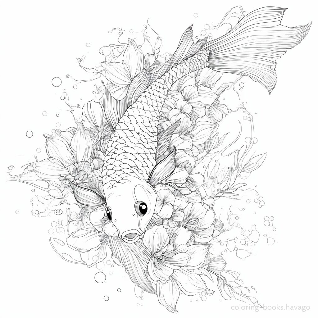 美しい魚 大人の塗り絵 | ハバゴ
