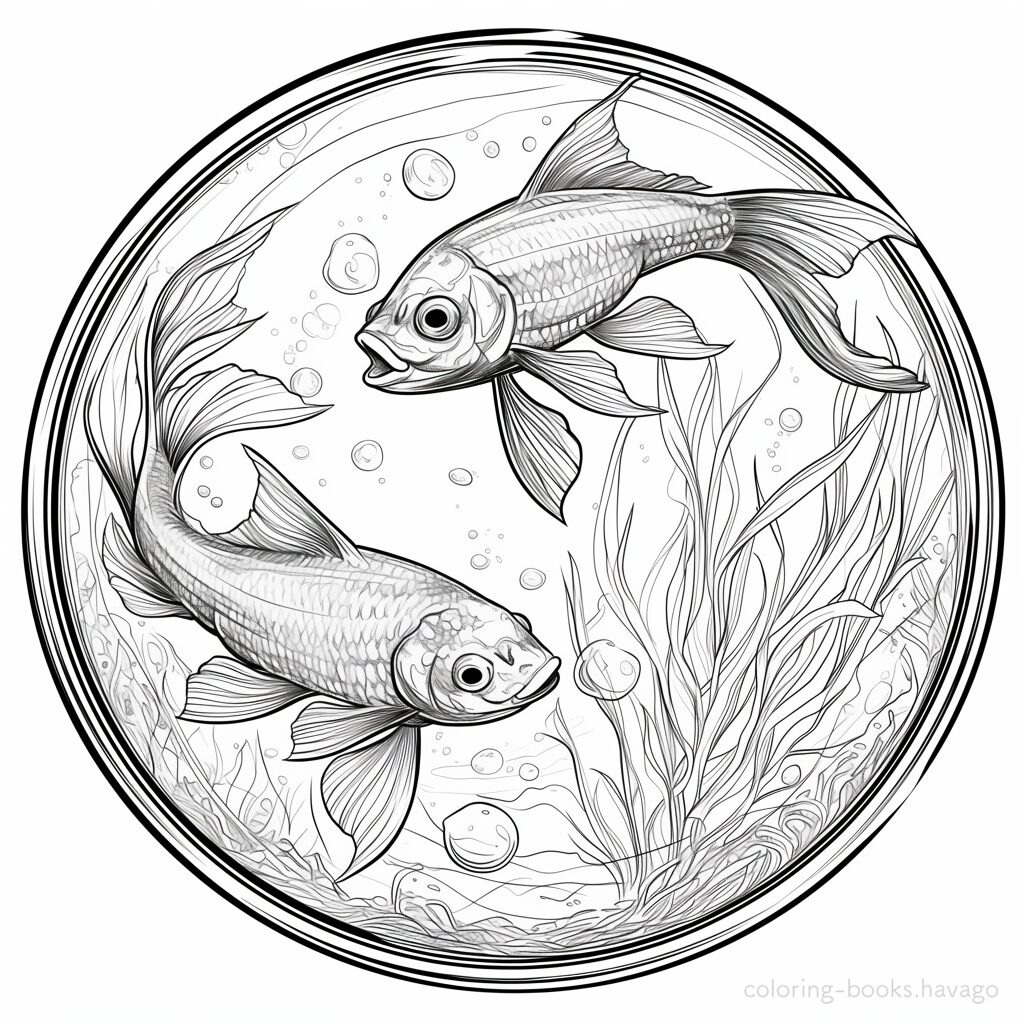 美しい魚 大人の塗り絵 | ハバゴ
