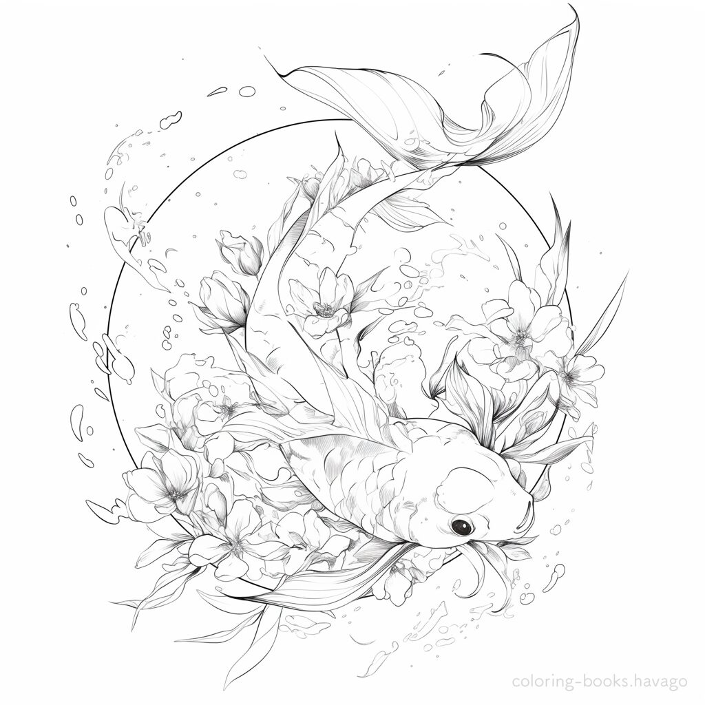 美しい魚 大人の塗り絵 | ハバゴ