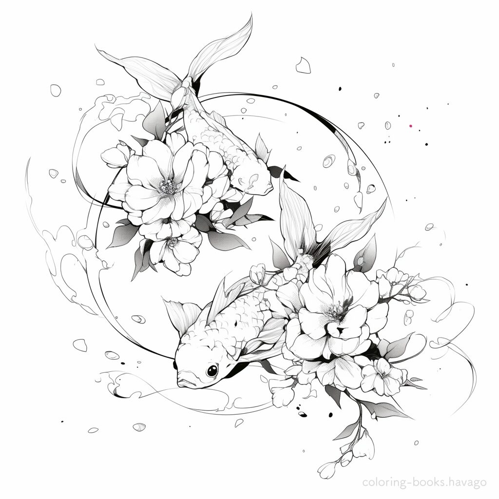 美しい魚 大人の塗り絵 | ハバゴ