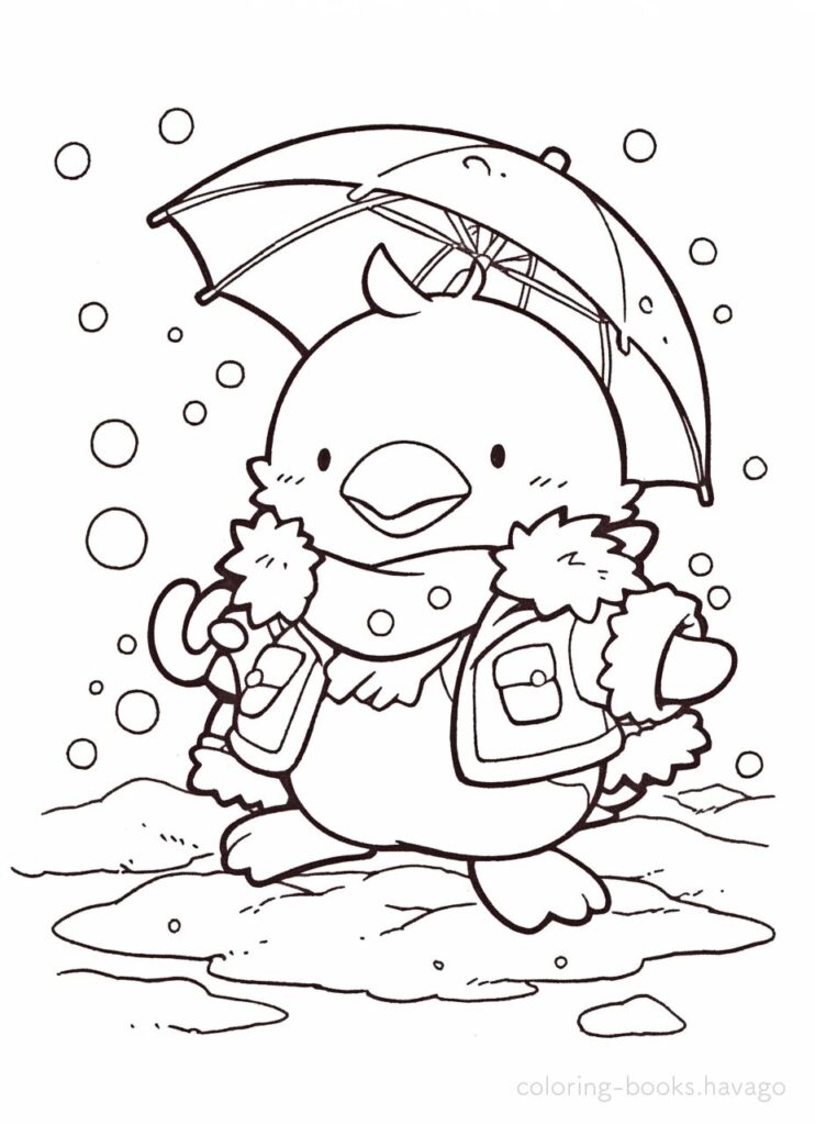 ペンギンのぬりえ | ハバゴ