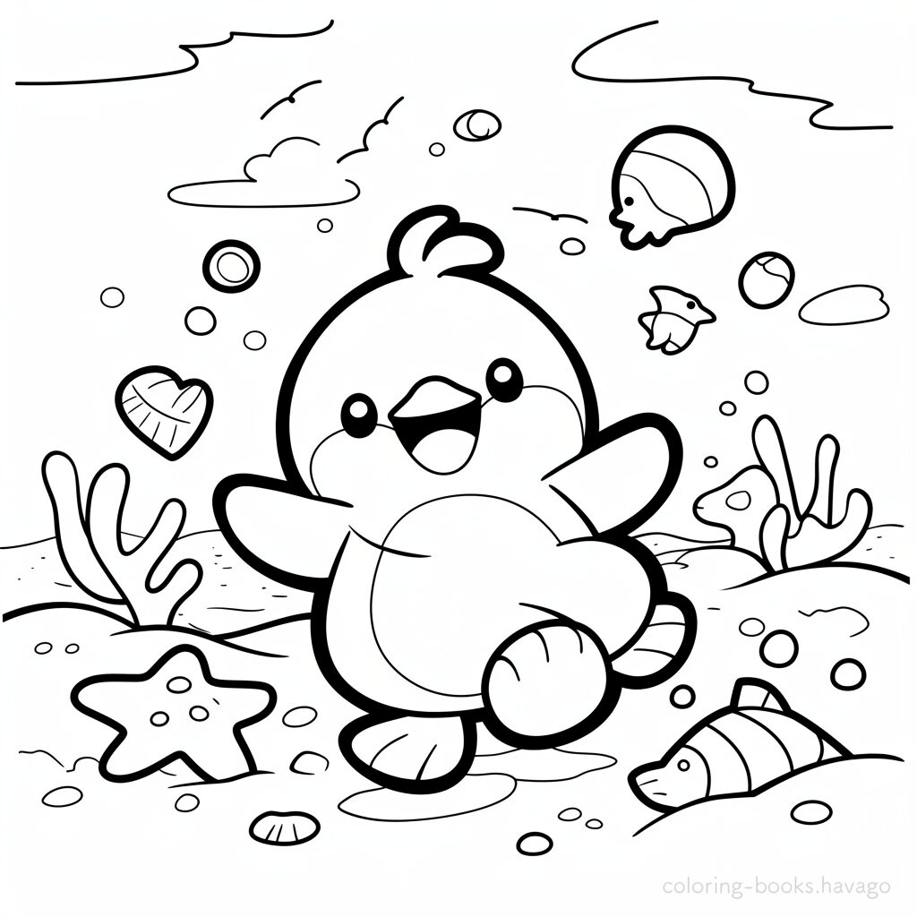ペンギンのぬりえ | ハバゴ