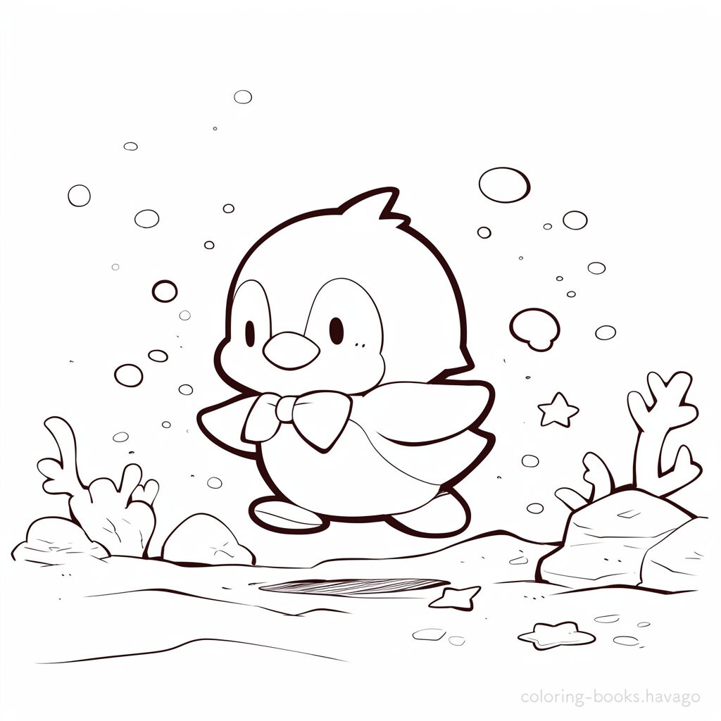 ペンギンのぬりえ | ハバゴ