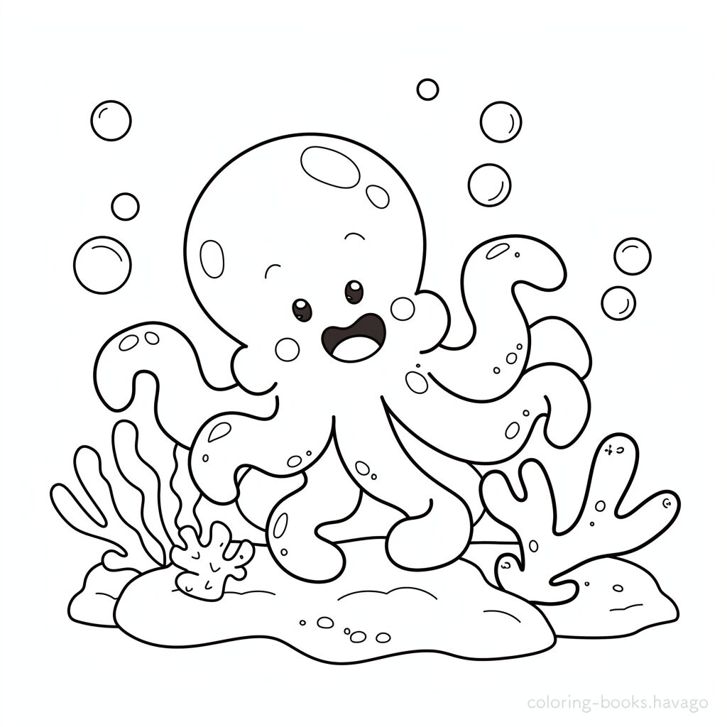 Octopus Coloring for kids | Havago