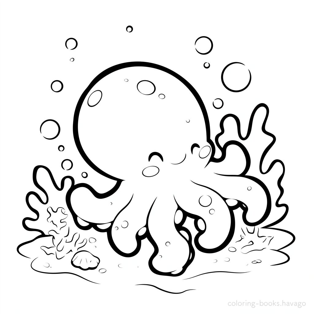 Octopus Coloring for kids | Havago