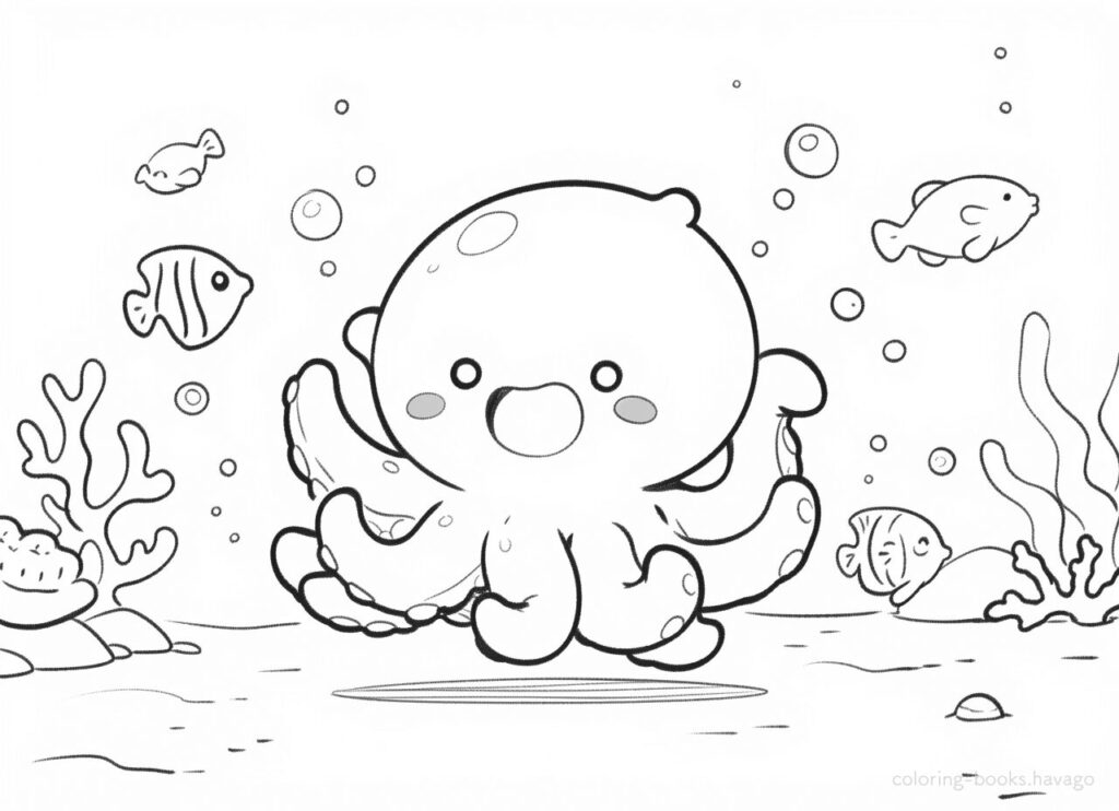 Octopus Coloring for kids | Havago