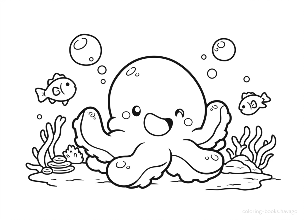 Octopus Coloring for kids | Havago