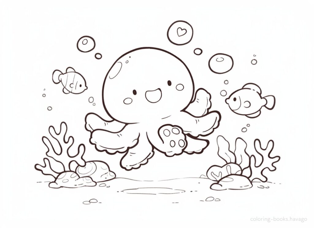 Octopus Coloring for kids | Havago