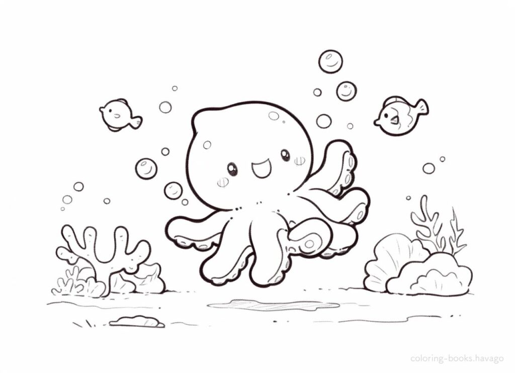 Octopus Coloring for kids | Havago