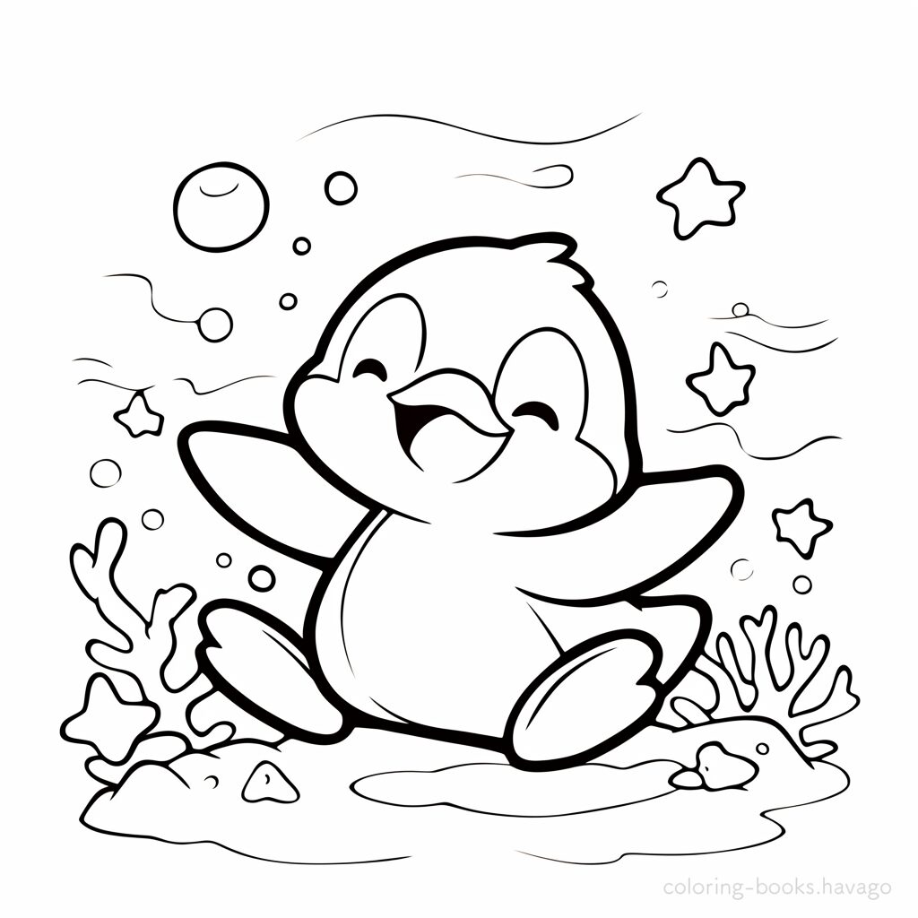 ペンギンのぬりえ | ハバゴ