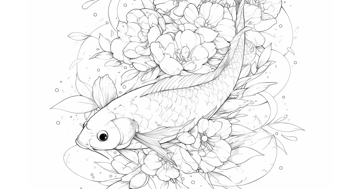 美しい魚 大人の塗り絵 | ハバゴ