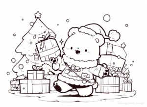 The bear coloring page found the gift he was looking for.| havago