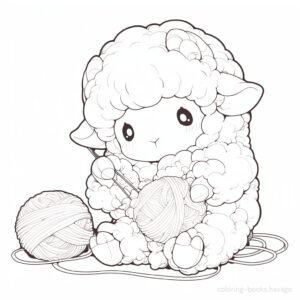 Sheep coloring page for fixing tangled yarn. | havago