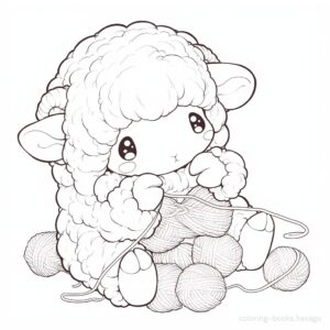 Sheep coloring page for making yarn balls. | havago