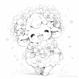 笑顔がかわいいひつじの塗り絵 | ハバゴ