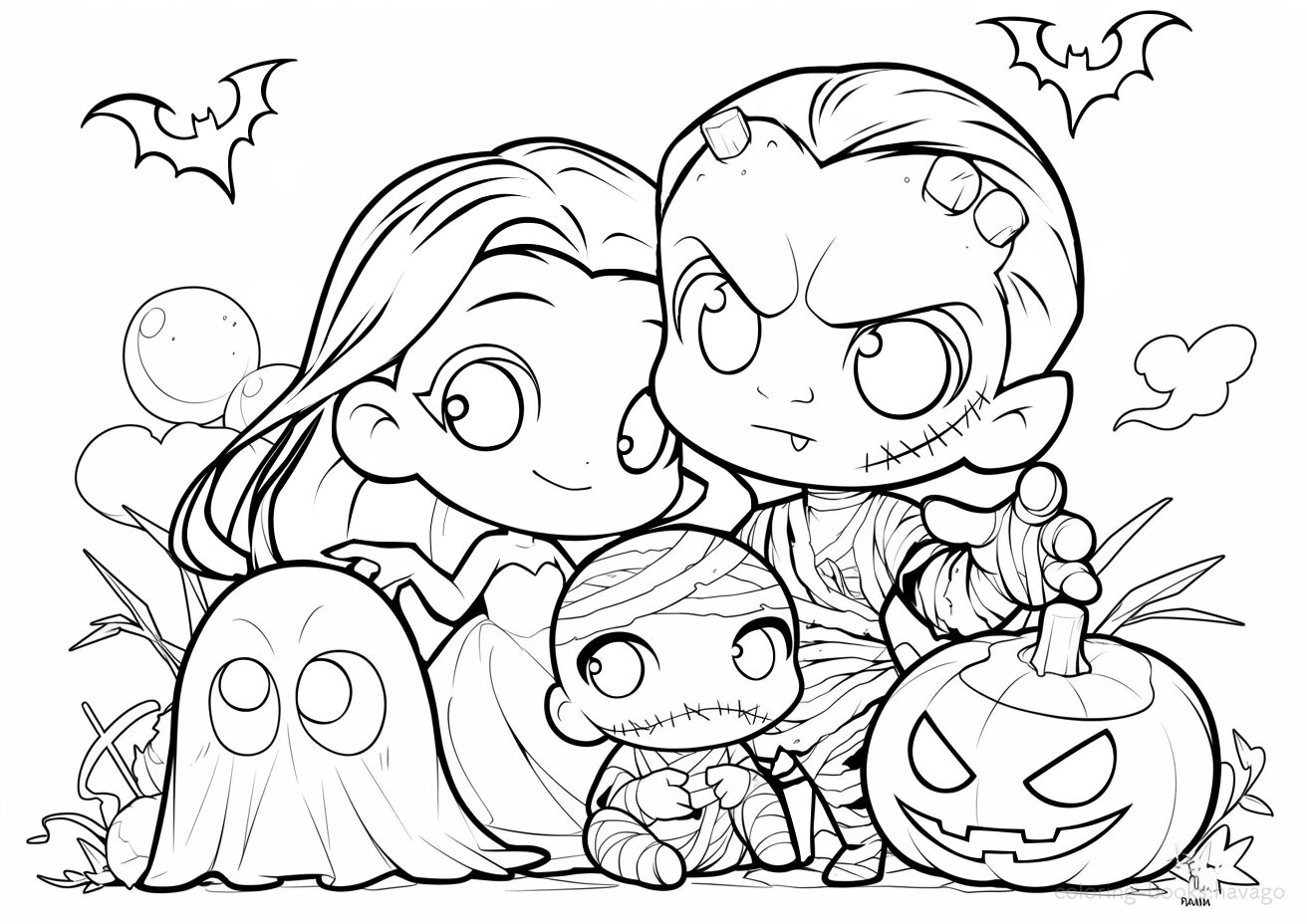 Monster Family Coloring Pages. | havago