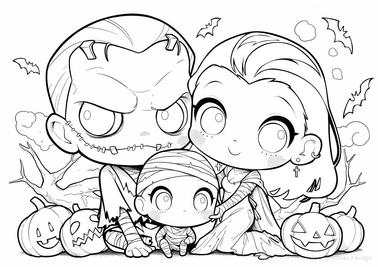 Monster Family Friends Coloring Book. | havago