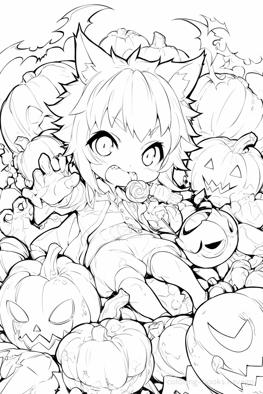 Werewolf Eating Sweets Coloring Page. | havago
