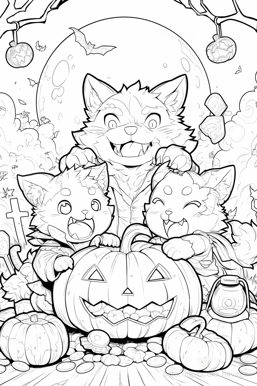 Parent and Child Werewolf Coloring Book. | havago