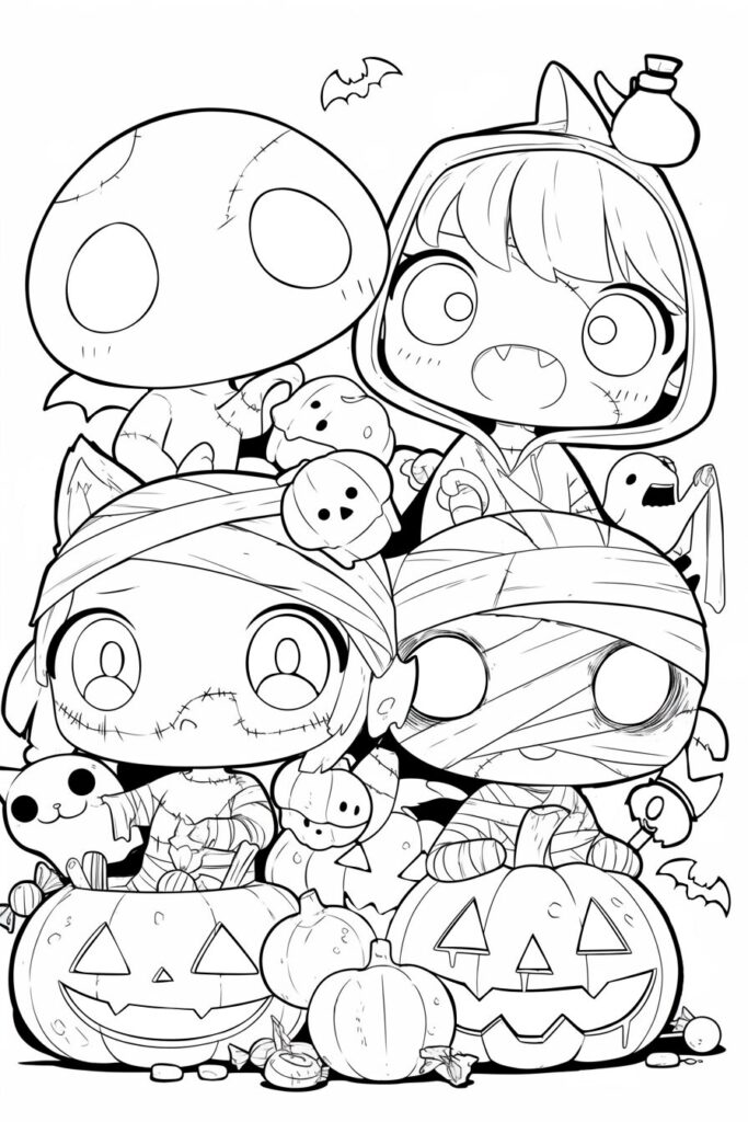 モンスターのお友達の塗り絵 大人の塗り絵 | ハバゴ