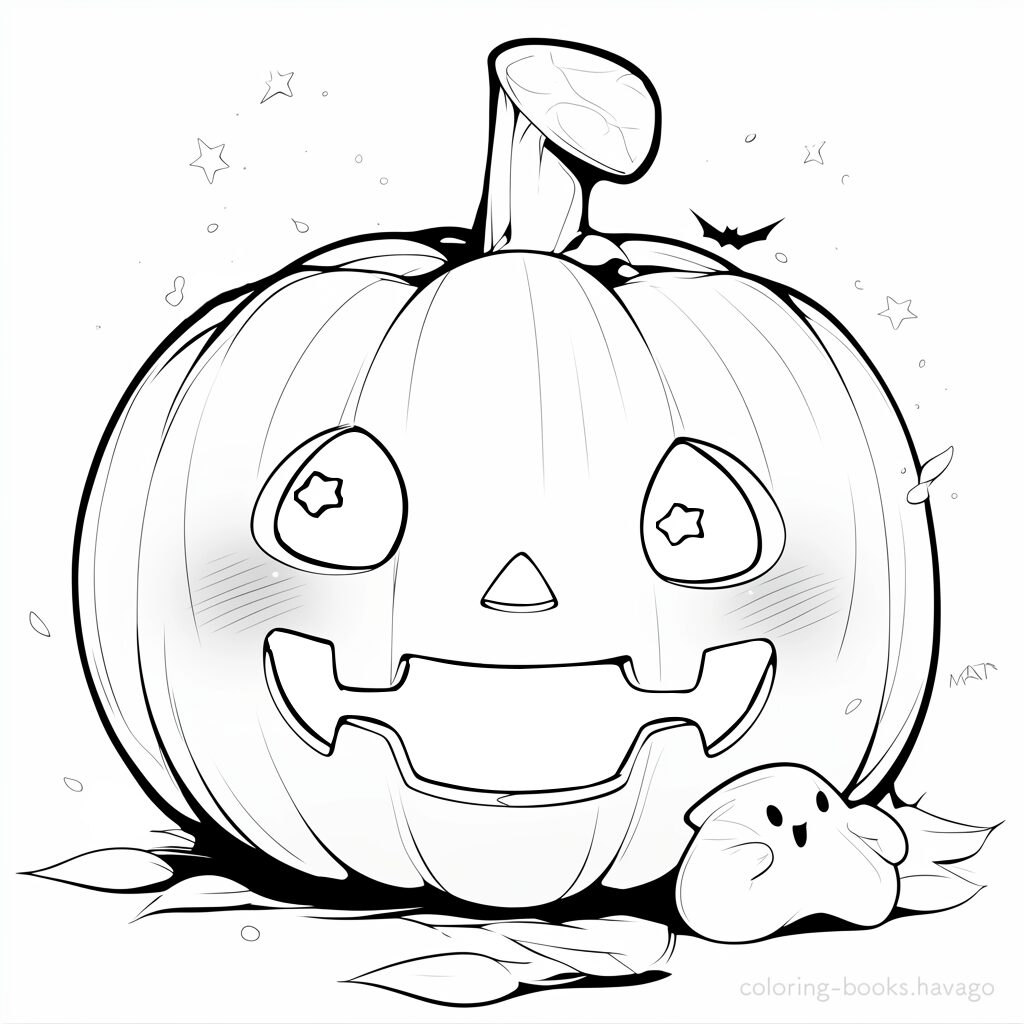 ごきげんなジャック・オー・ランタンの塗り絵 | ハバゴ