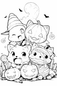 Cute Halloween Monster Coloring Pages. | havago
