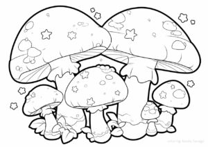 Colorful Mushroom Coloring Page. | havago