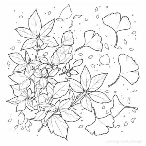 Maple and Ginkgo Leaf Coloring Pages. | havago