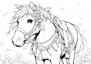 The Gentle-Eyed Horse Coloring Page. | havago