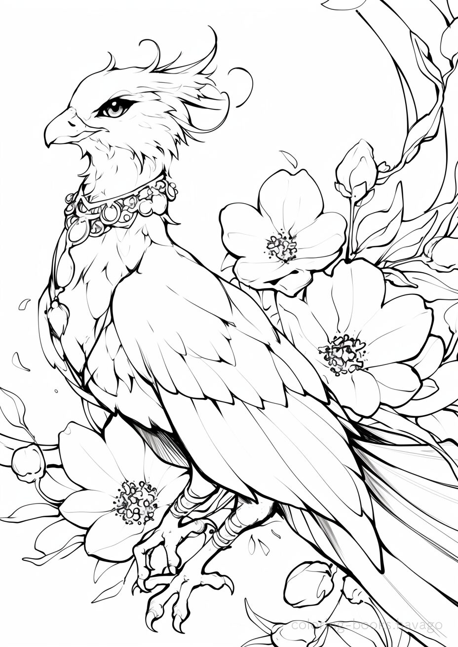 貴賓のある鳥の塗り絵 | ハバゴ