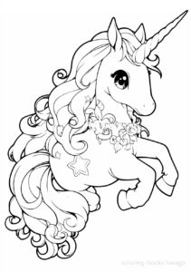 かわいいユニコーンの塗り絵 | ハバゴ
