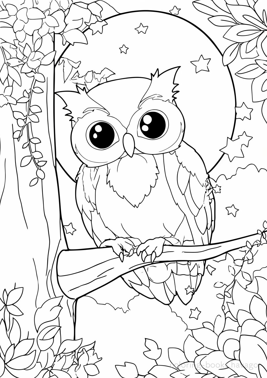 Big-Eyed Owl Coloring Page. | havago