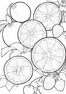 A delicious-looking orange coloring page. | havago
