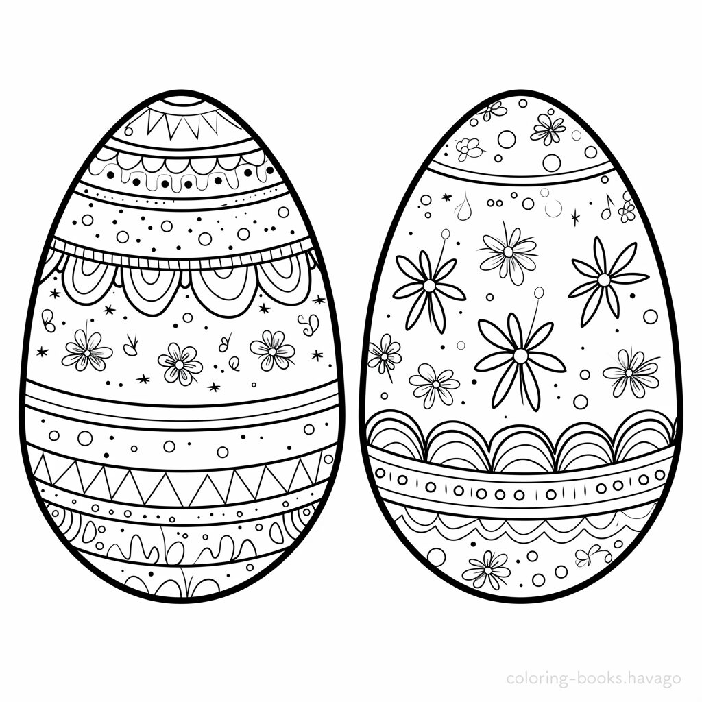 マンダラ模様のイースターエッグ塗り絵。 | ハバゴ