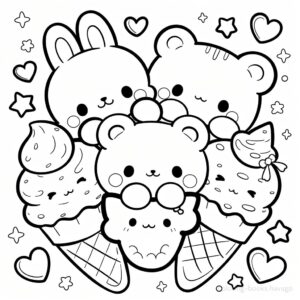 かわいいくまさんアイスの塗り絵 | ハバゴ