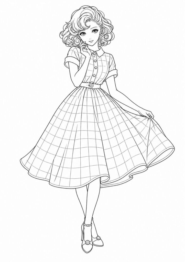 Vintage Fashion Coloring Book | Coloring-books.Havago