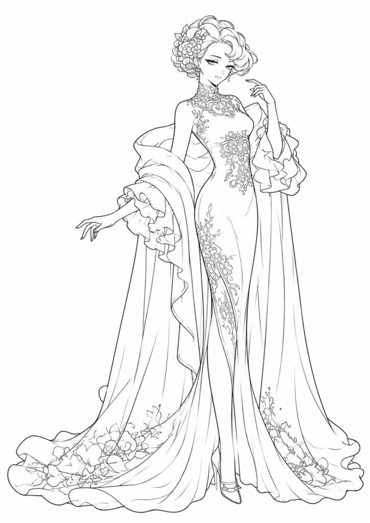 Vintage Fashion Coloring Book | Coloring-books.Havago