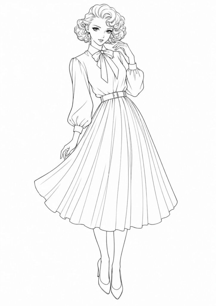 Vintage Fashion Coloring Book | Coloring-books.Havago