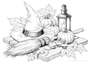 Witch's Items Coloring Book. | havago