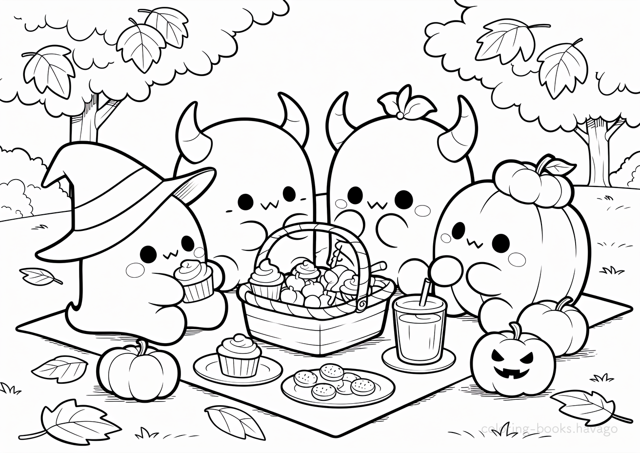 Ghosts' Night Picnic Coloring Book. | havago